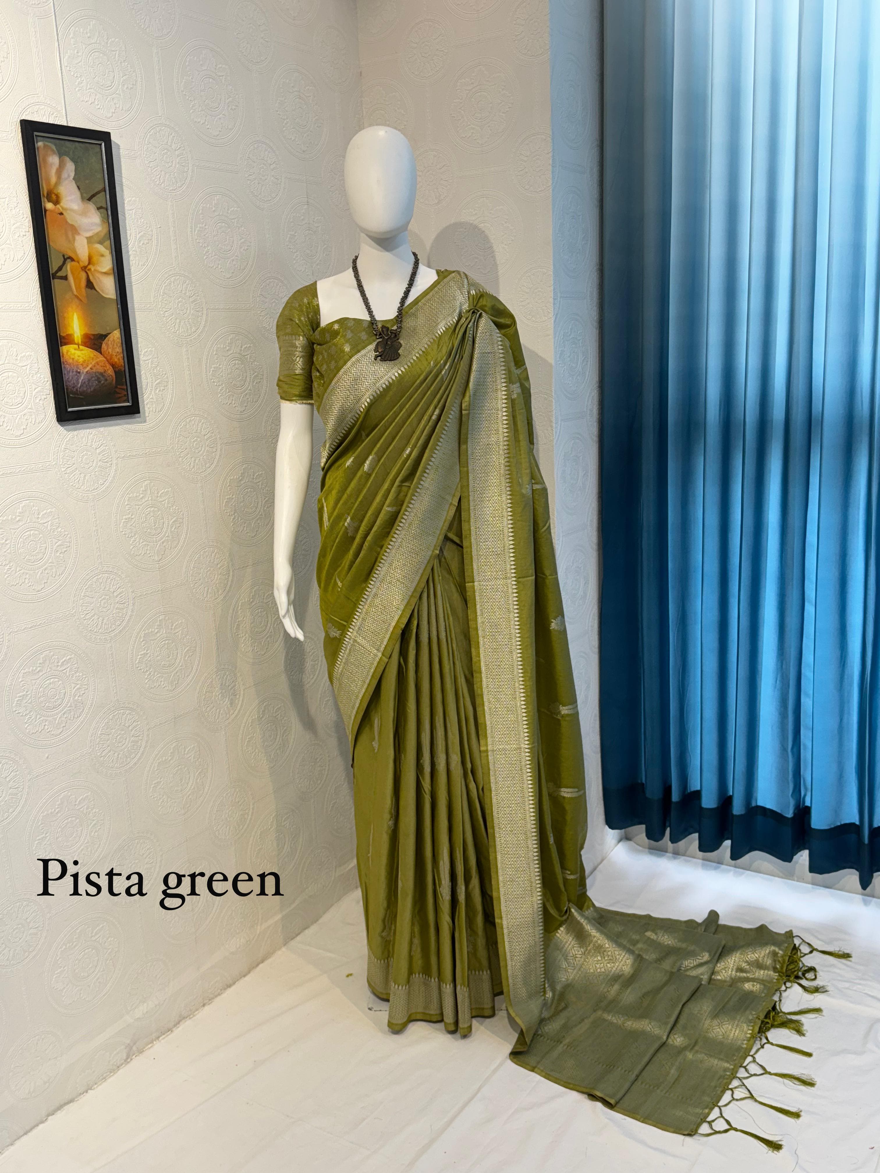 Soft Banarasi Tussar Silk Saree