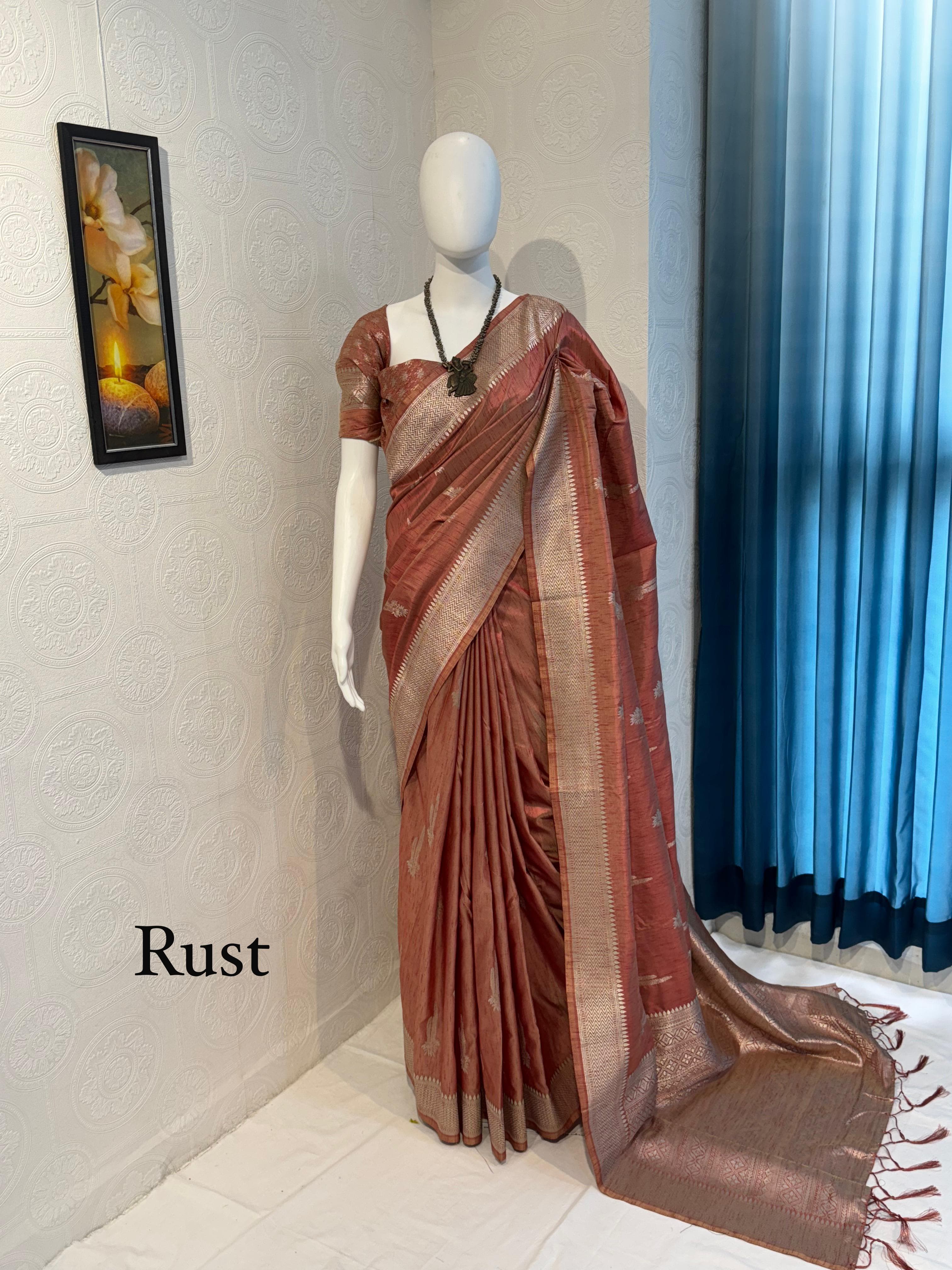 Soft Banarasi Tussar Silk Saree