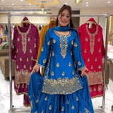 Designer Party Wear Look Top Sharara