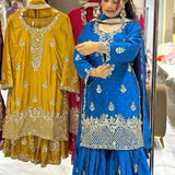 Designer Party Wear Look Top Sharara