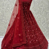 Beautiful Red Embroidery Partywear Lehenga Choli