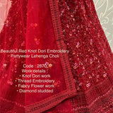 Beautiful Red Embroidery Partywear Lehenga Choli