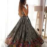 Premium Striped Sequence Lehengha