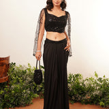 Amoha Black Imported Saree