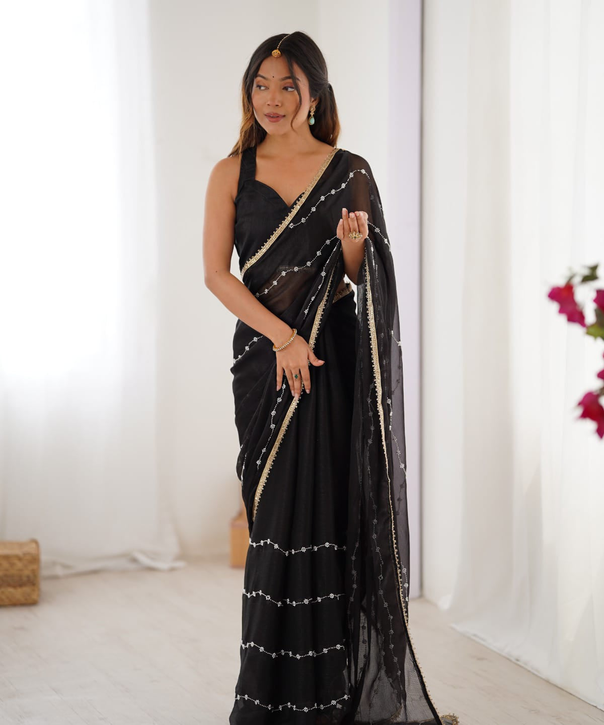 Divas Festive Bead Work Saree