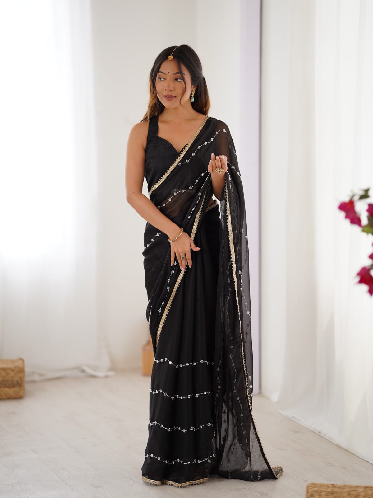Divas Festive Bead Work Saree
