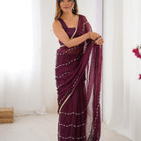 Divas Festive Bead Work Saree