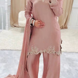 Peach Designer Partywear Suit