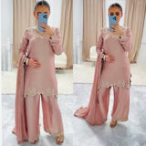 Peach Designer Partywear Suit