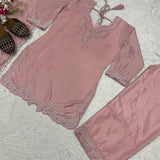 Peach Designer Partywear Suit