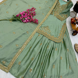 Classy Pakistani Silk Sharara Suit