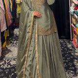 Classy Pakistani Silk Sharara Suit