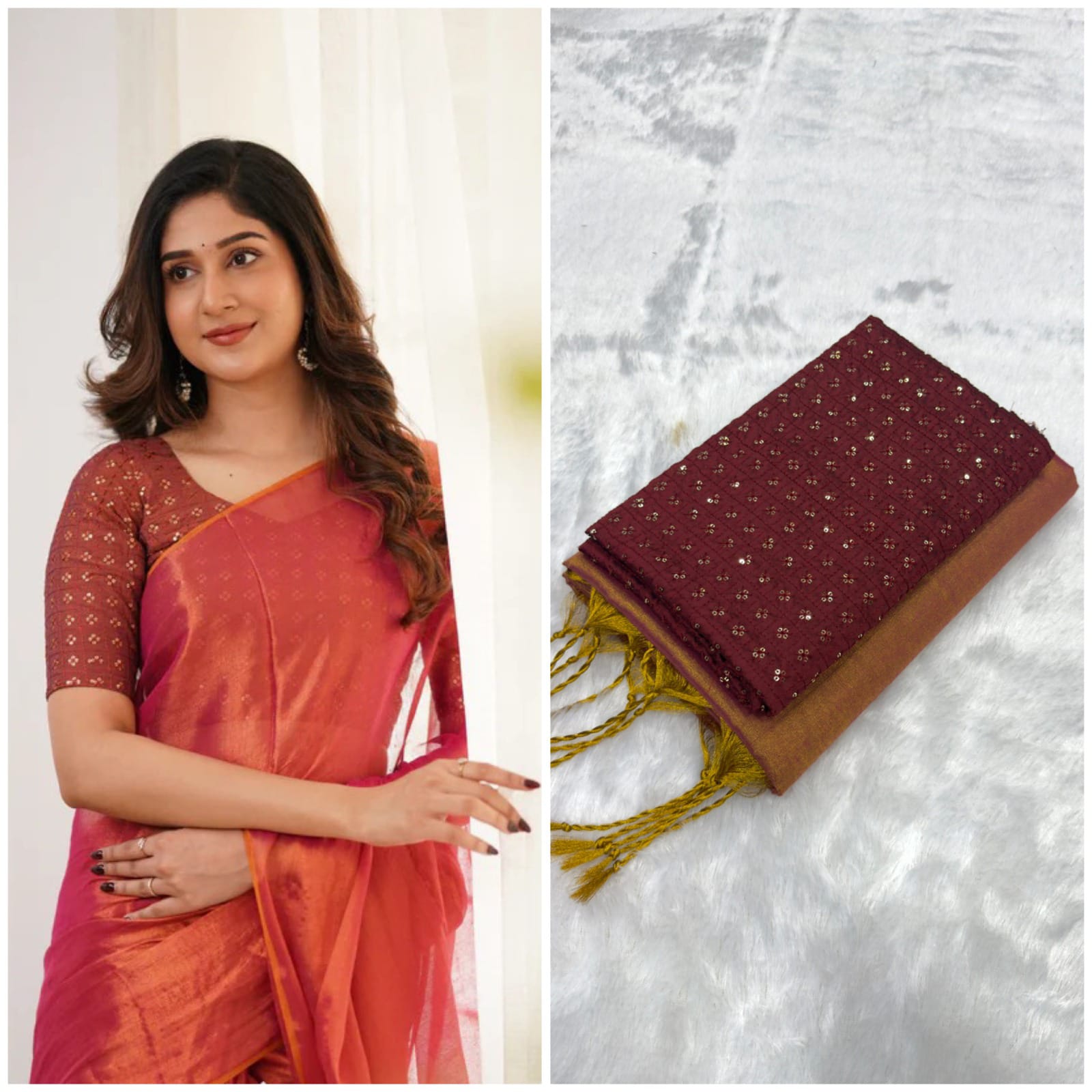 Delicated Blooms Tissue Silk Saree