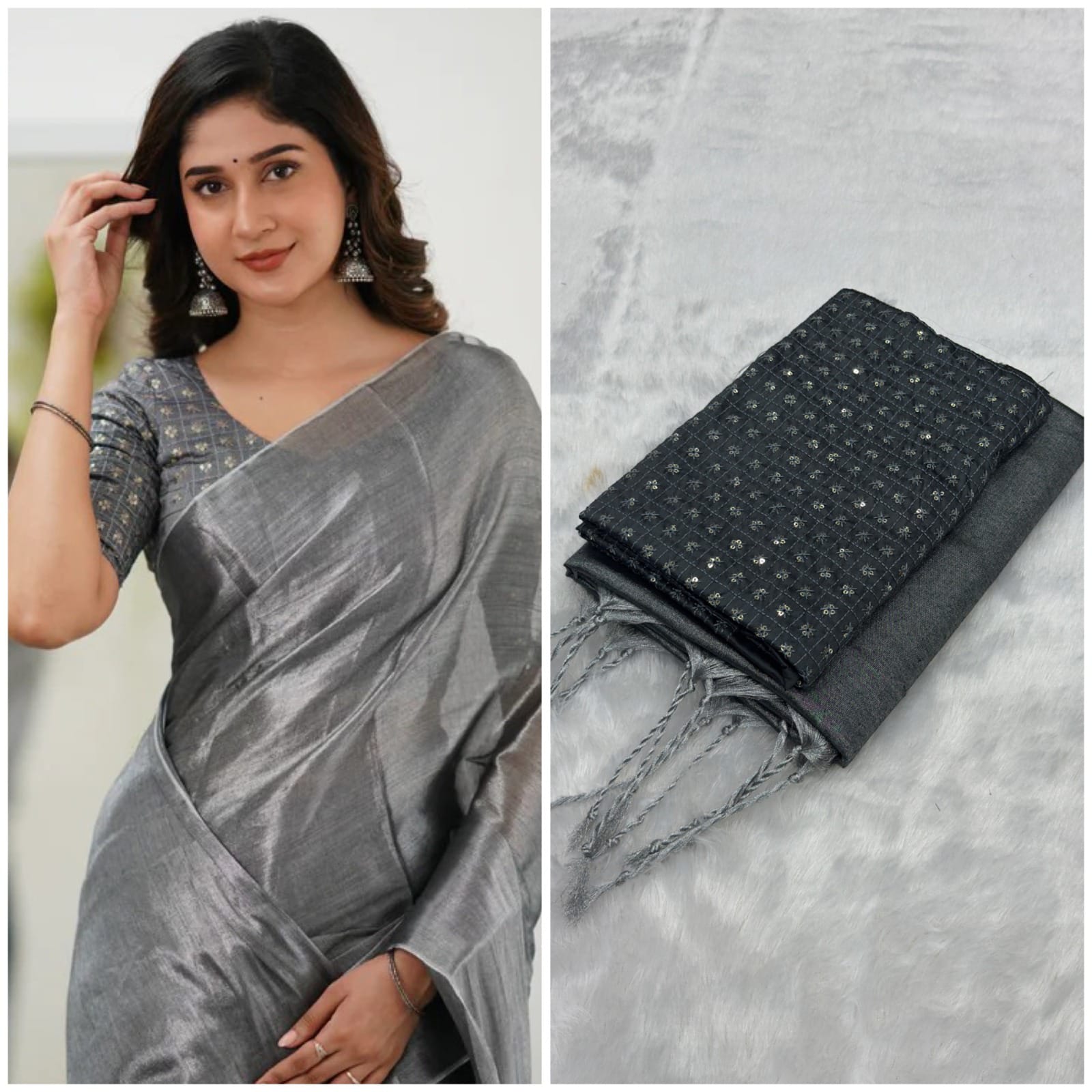Delicated Blooms Tissue Silk Saree