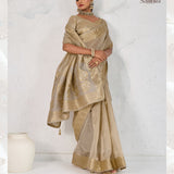 Handcrafted Sattvika Tissue Linen Saree