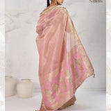 Handcrafted Sattvika Tissue Linen Saree