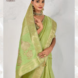 Handcrafted Sattvika Tissue Linen Saree