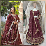 Bandhej Georgette Digital Printed Lehenga