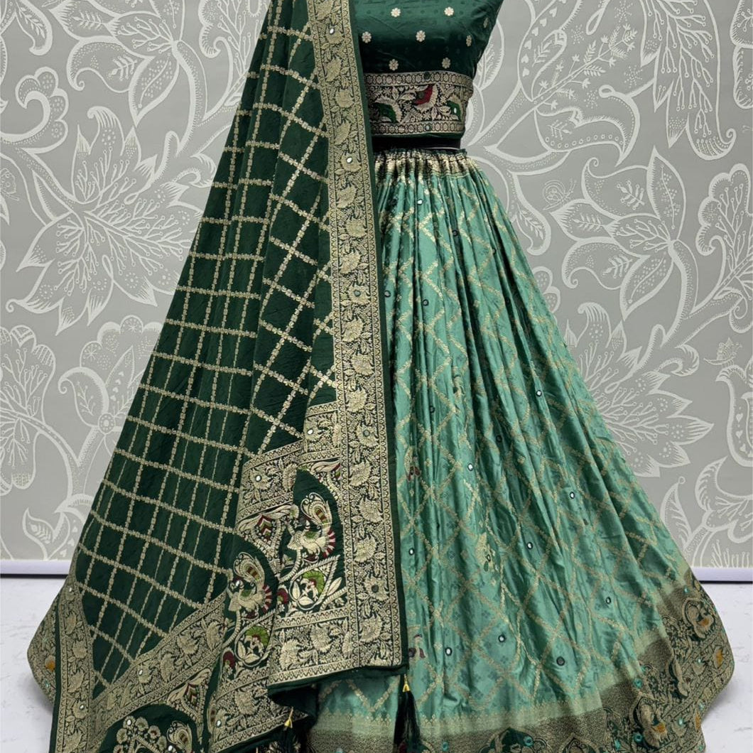 Elegant Look Georgette Satin Fabric Crafted Lehenga