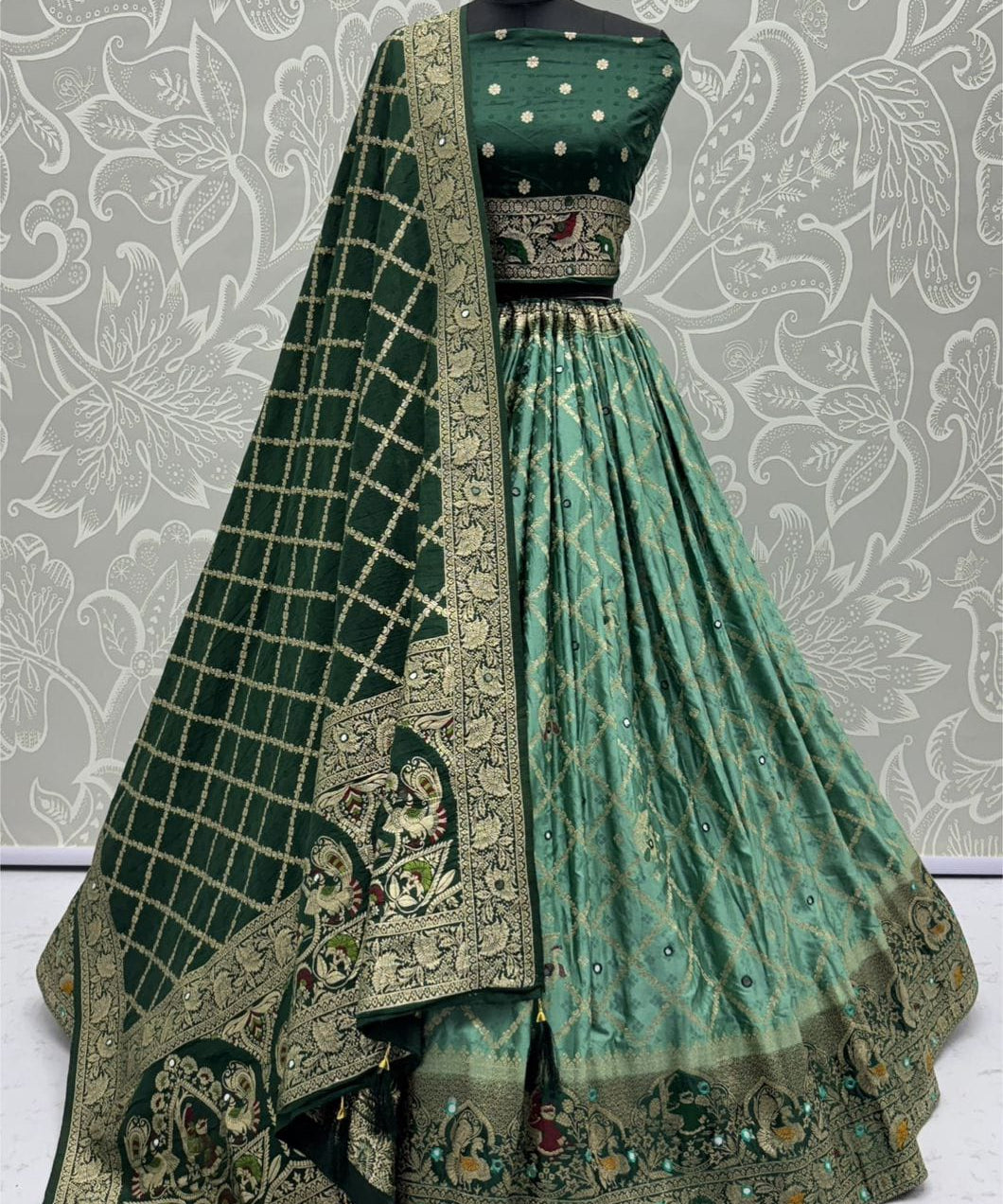 Elegant Look Georgette Satin Fabric Crafted Lehenga