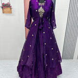 Violet Fendy Silk Indo-Westrn