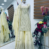 Creamy Stylish Georgette Suit