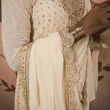 Stunning Cream Georgette Gown