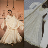 Stunning Cream Georgette Gown