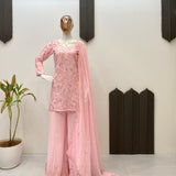 Baby Pink Designer Top Plazzo