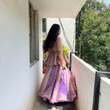 Ethnic Crunchy Silk Top Lehenga