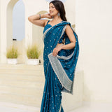 Elevate Adorned Chinon Saree
