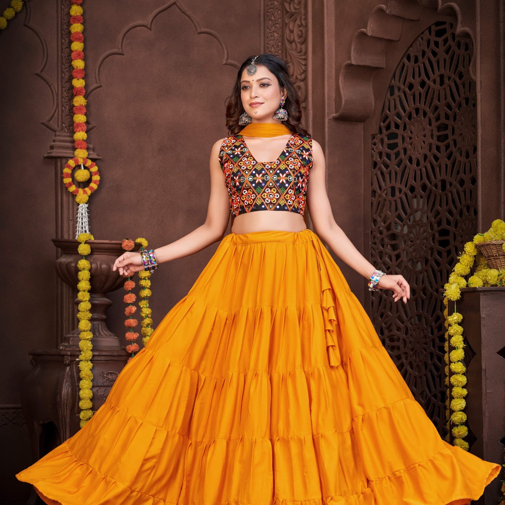 Traditional Festive Crepe Lehenga