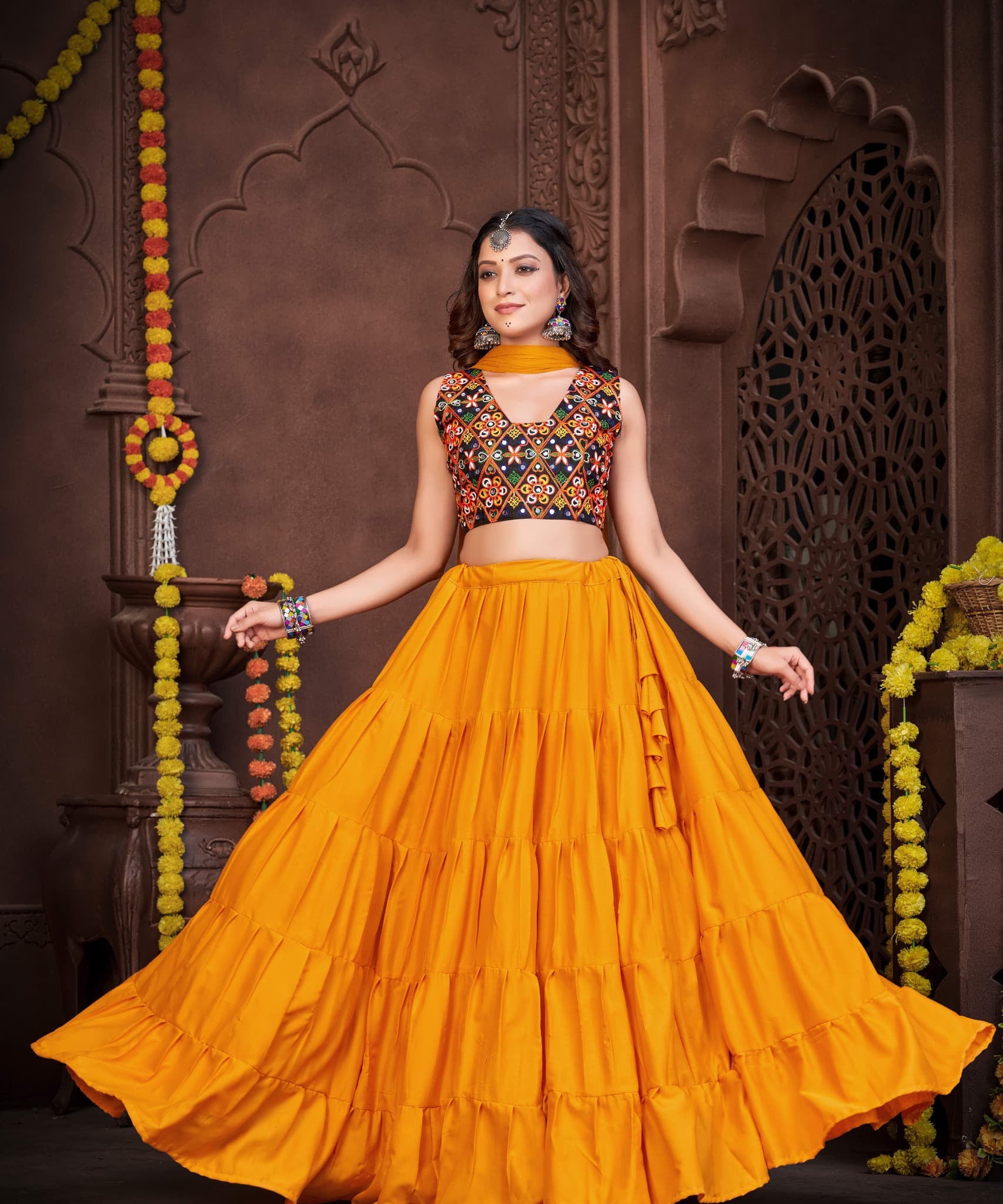 Traditional Festive Crepe Lehenga
