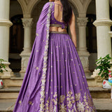 Premium Bridal Chiffon Sequinse Lehenga
