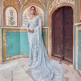 Beautiful Sky Sequins Saree