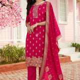 Festive Dola Silk Straight Suit
