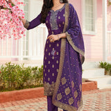 Festive Dola Silk Straight Suit
