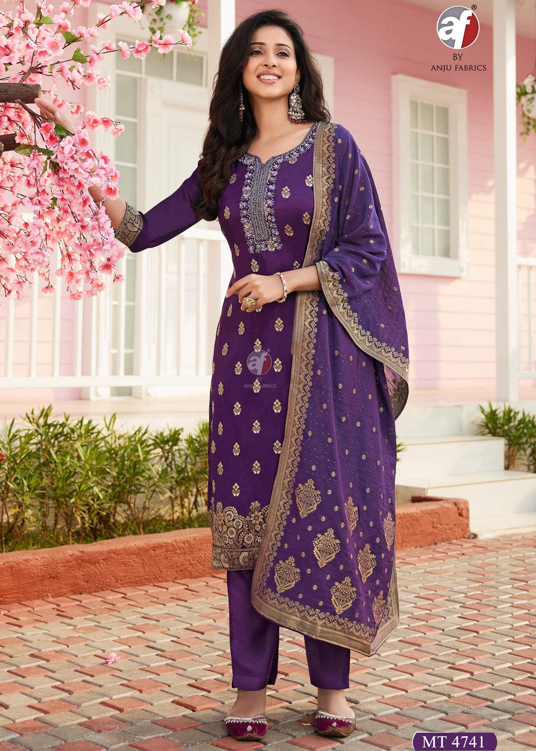 Festive Dola Silk Straight Suit