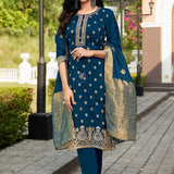 Festive Dola Silk Straight Suit