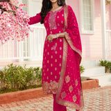 Festive Dola Silk Straight Suit