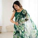Designer Flower Printed Saree