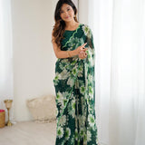 Designer Flower Printed Saree