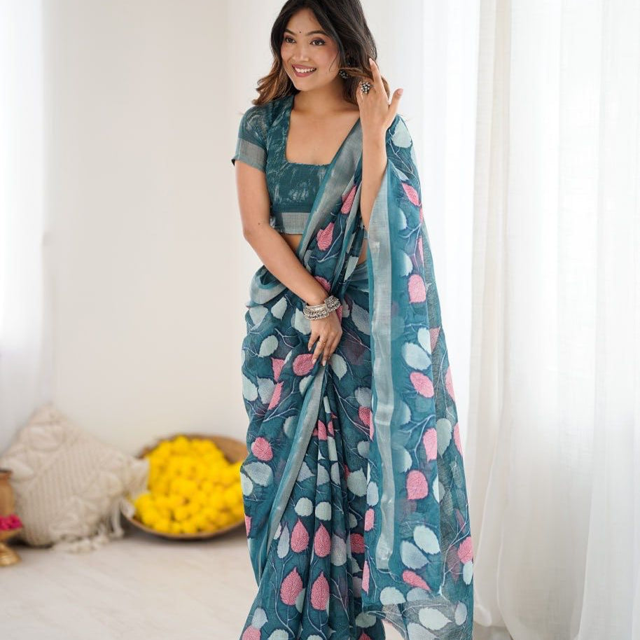 Sattvika Tissue Linen Saree