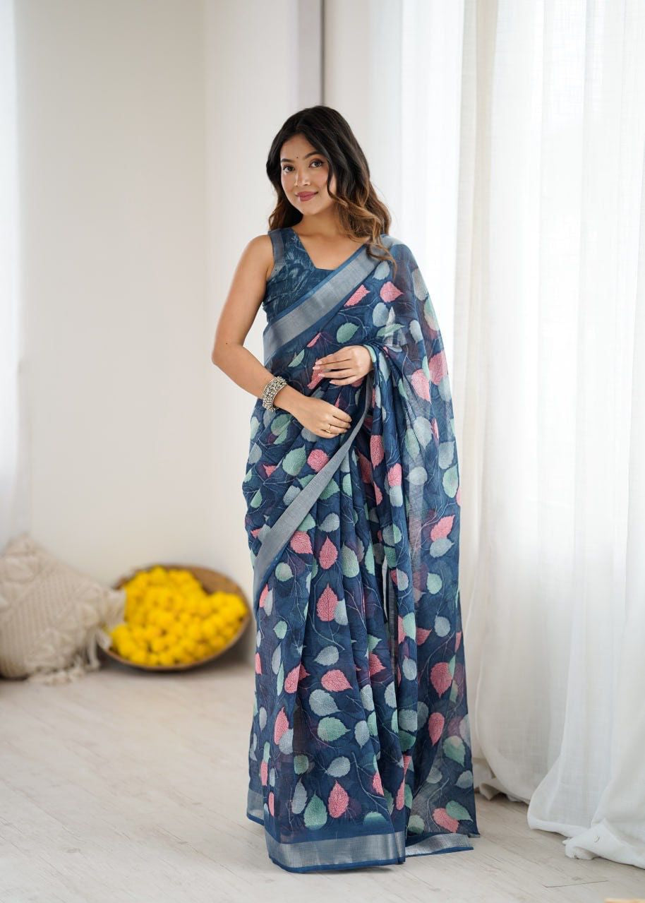 Sattvika Tissue Linen Saree