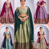 Traditional Chinon Jacquard Silk Lehenga