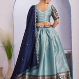 Traditional Chinon Jacquard Silk Lehenga