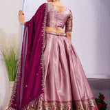 Traditional Chinon Jacquard Silk Lehenga