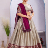 Traditional Chinon Jacquard Silk Lehenga