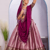 Traditional Chinon Jacquard Silk Lehenga