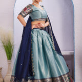 Traditional Chinon Jacquard Silk Lehenga